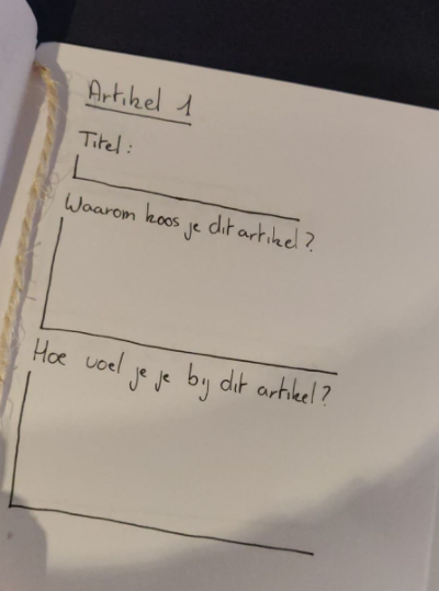 Empty page of the box